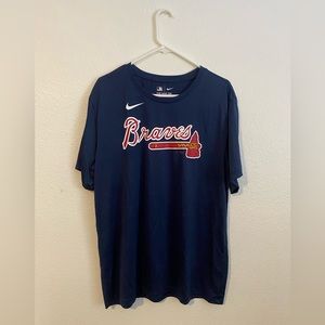 Men's Nike Navy Atlanta Braves Wordmark Legend T-Shirt